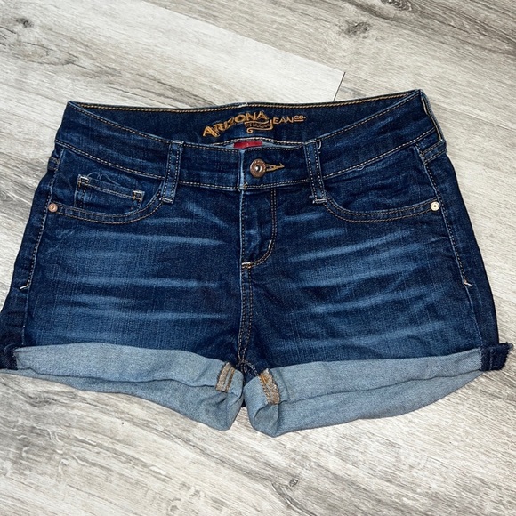 Arizona Womens Mid Rise Denim Shorty Cuffed Shorts Sz.3 - Picture 1 of 6